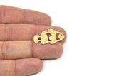 Brass Fish Charm, Raw Brass Fish Charms With 1 Loop, Clown Fish Findings, Tropical Fish Charm (13/19/24x0.60mm) SMP2495