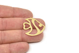 Brass Fish Charm, Raw Brass Fish Charms With 1 Loop, Fish Findings, Tropical Fish Charm (20/30x0.60mm) SMP2497