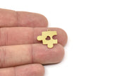 Brass Puzzle Charm, Raw Brass Puzzle Charms With 1 Loop, Puzzle Findings, Heart Findings (20/30x0.60mm) SMP2502