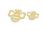 Brass Bee Charm, Raw Brass Bee Charms With 1 Loop, Bee Findings, Heart Charm (19/27x0.60mm) SMP2504