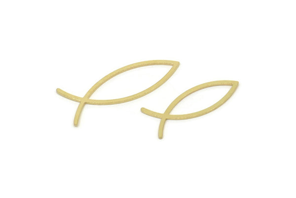 Brass Fish Charm, Raw Brass Fish Charms, Findings (20/25x0.60mm) SMP2507