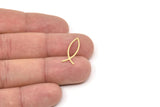 Brass Fish Charm, Raw Brass Fish Charms, Findings (20/25x0.60mm) SMP2507