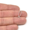 Steel Fish Charm, Stainless Steel Fish Charms, Findings (20/25x0.80mm) SMP2507