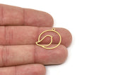 Brass Bird Charm, Raw Brass Bird Patterned Round Shaped Charms With 1 Loop, Animal Jewelry Findings (22x20x0.80mm) SMP2512