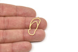 Brass Slippers Charm, Raw Brass Slippers Charms With 1 Loop, Charm Pendants, Findings, Beach Jewelry (30x12x0.60mm) SMP2514