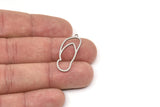 Steel Slippers Charm, Stainless Steel Slippers Charms With 1 Loop, Charm Pendants, Findings, Beach Jewelry (30x12x0.80mm) SMP2514