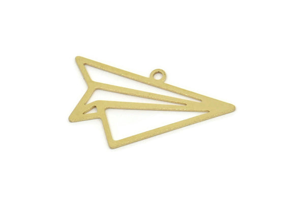 Brass Airplane Charm, Raw Brass Paper Airplane Shaped Charms With 1 Loop, Origami Charm, Origami Jewelry, Findings (15.5x0.60mm) SMP2516
