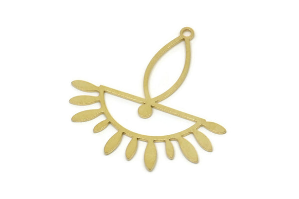 Brass Ethnic Charm, Raw Brass Ethnic Motif Charms With 1 Loop, Earring Charms (30x30x0.60mm) SMP2517