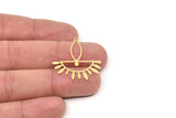 Brass Ethnic Charm, Raw Brass Ethnic Motif Charms With 1 Loop, Earring Charms (30x30x0.60mm) SMP2517