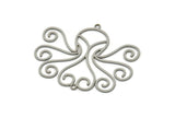 Steel Octopus Charm, Stainless Steel Octopus Charms With 2 Loops, Pendants, Earring Findings, Connector Findings (31x40x0.80mm) SMP2518