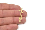 Brass Sword Charm, Raw Brass Sword Charms With 1 Loop, Earrings, Charms Pendants, Findings (40x14x0.60mm) SMP2519