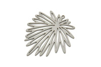 Steel Leaf Charm, Stainless Steel Leaf Charms With 1 Loop, Charm Pendants (40x35x0.80mm) SMP2520