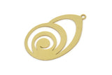 Brass Shell Charm, Raw Brass Sea Shell Shaped Charms With 1 Loop, Earring Findings (30x18x0.60mm) SMP2523
