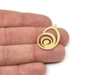 Brass Shell Charm, Raw Brass Sea Shell Shaped Charms With 1 Loop, Earring Findings (30x18x0.60mm) SMP2523