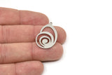 Steel Shell Charm, Stainless Steel Sea Shell Shaped Charms With 1 Loop, Earring Findings (30x18x0.80mm) SMP2523