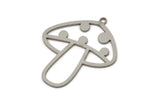Steel Mushroom Charm, Stainless Steel Mushroom Charm With 1 Loop, Earring Charm, Findings (30x25.5x0.80mm) SMP2527