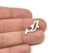 Steel Dolphin Charm, Stainless Steel Dolphin Shaped Charms With 1 Loop, Earring Charm, Findings (30x10x0.80mm) SMP2529