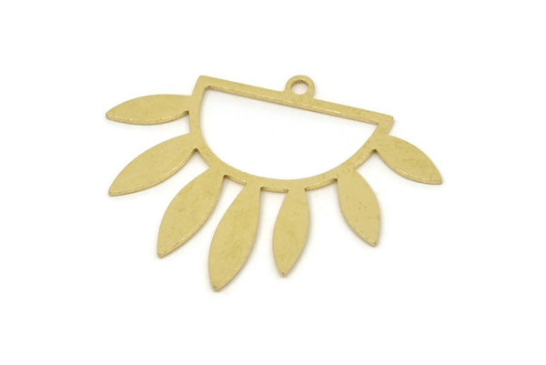 Brass Flower Charm, Raw Brass Flower Charms With 1 Loop, Earring Charm, Findings (22x30x0.60mm) SMP2536