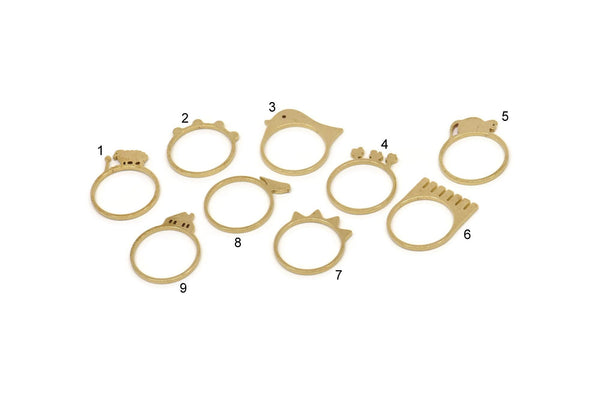 Brass Ring, Raw Brass Mixed Model Tiny Rings, Tiny Jewelry, Ring Findings SMP2358-59-60-61-62-63-64-65-66