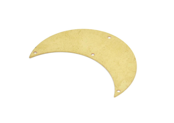 Crescent Wall Art, 8 Raw Brass Crescent Moon Wall Hanging Decor with 4 Holes (55x20x0.60mm) H0174