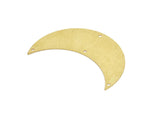 Crescent Wall Art, 8 Raw Brass Crescent Moon Wall Hanging Decor with 4 Holes (55x20x0.60mm) H0174