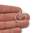 Silver Round Charm, 4 Antique Silver Plated Brass Triangle Charms With 1 Loop, Findings (32.5x24.5x0.60mm) SMP0891 A5546