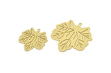 Brass Leaf Charm, Raw Brass Sycamore Leaf Charms With 1 Loop, Blanks, Findings (25/35x0.60mm) SMP2454