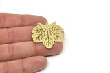 Brass Leaf Charm, Raw Brass Sycamore Leaf Charms With 1 Loop, Blanks, Findings (25/35x0.60mm) SMP2454