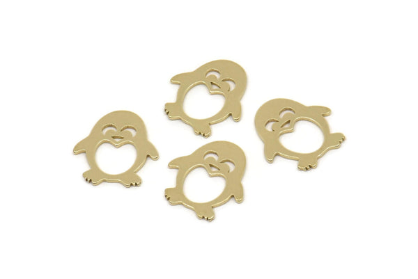 Brass Penguin Blank, Raw Brass Tiny Penguin Blanks, Blanks For Stud, Animal Jewelry Findings (15x14x0.80mm) SMP2543