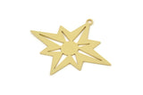 Brass Star Charm, Raw Brass Pole Star Charms With 1 Loop, North Star Charms, Findings (29x34x0.60mm) SMP2456