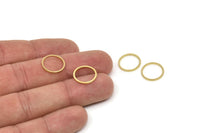 14mm Circle Connectors - 50 Raw Brass Circle Connectors (14x1x1mm) Bs 1099