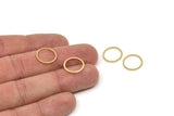 14mm Circle Connectors - 50 Raw Brass Circle Connectors (14x1x1mm) Bs 1099
