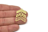 Brass Chevron Charm, Raw Brass Chevron Shaped Charms With 1 Loop, Earring Charms, Crescent Moon Charms (38x23x0.60mm) SMP2475