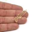 Brass Fish Charm, Raw Brass Trout Charm With 1 Loop, Fish Findings (43x13x0.60mm) SMP2477