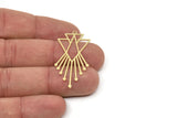 Brass Triangle Charm, Raw Brass Triangle Shaped Charms With 1 Loop, Findings, Fringed Charms (40x20x0.60mm) SMP2478