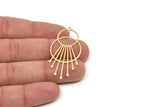 Brass Round Charm, Raw Brass Round Shaped Charms With 1 Loop, Findings, Fringed Charms (47x23x0.60mm) SMP2485