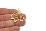 Brass Fringed Charm, 4 Raw Brass Fringed Shaped Charms With 1 Loop (48x33x0.80mm) A4277 A5501