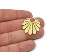 Brass Flower Charm, 2 Raw Brass Flower Shaped Charms With 1 Loop, Findings (39x28x0.60mm) SMP0649 A5280 A5587