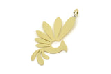 Brass Bird Charm, 4 Raw Brass Phoenix Charms With 1 Loop, Findings (40x21x0.60mm) SMP0316 A2682 A5332