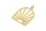 Brass Sun Charm, 4 Raw Brass Sun Shaped Charms With 1 Loop, Charm Pendants, Findings (29x22x0.60mm) A5227 A5515