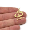 Brass Moon Charm, 4 Raw Brass Crescent Moon And Snake Shaped Charms With 1 Loop (43x22x0.60mm) SMP0188 A5531
