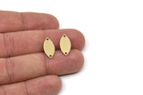 Brass Marquise Charm, Raw Brass Oval Shaped Charms With 2 Holes (18x8x1mm) A5763
