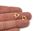 Brass Triangle Charm, Raw Brass Triangle Shaped Charms, Geometric Findings (14x12x0.40mm) A5529
