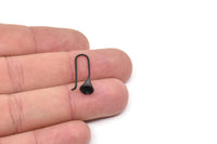 Black Ear Wires, Earring Hooks, 4 Oxidized Black Brass Earring Setting for Pearl,  Brass Findings, Crafts (24mm) BS 1712