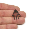 Siyah Tel Charm, 1 Döngülü 2 Oksitlenmiş Siyah Pirinç Tel Charm (33x20x1mm) D1606