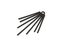 Siyah Tel Charm, 1 Döngülü 2 Oksitlenmiş Siyah Pirinç Tel Charm (33x20x1mm) D1606