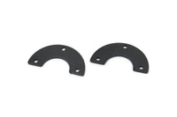Siyah Geometrik Kolye, 3 Delikli 12 Oksitlenmiş Siyah Pirinç Yarım Daire, Bağlantı Elemanları, Takılar, Bulgular (19x10x5x0,80 mm) D1521