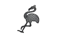 Siyah Flamingo Tılsımı, 1 Halkalı 6 Oksitlenmiş Siyah Pirinç Flamingo Tılsımı, Bulgular (59x30x0,30 mm) D1694