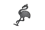 Siyah Flamingo Tılsımı, 1 Halkalı 6 Oksitlenmiş Siyah Pirinç Flamingo Tılsımı, Bulgular (59x30x0,30 mm) D1694