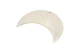 Crescent Wall Art, 2 Antique Silver Plated Brass Crescent Moon Wall Hanging Decor with 1 Holes (56x22x1mm) H0171